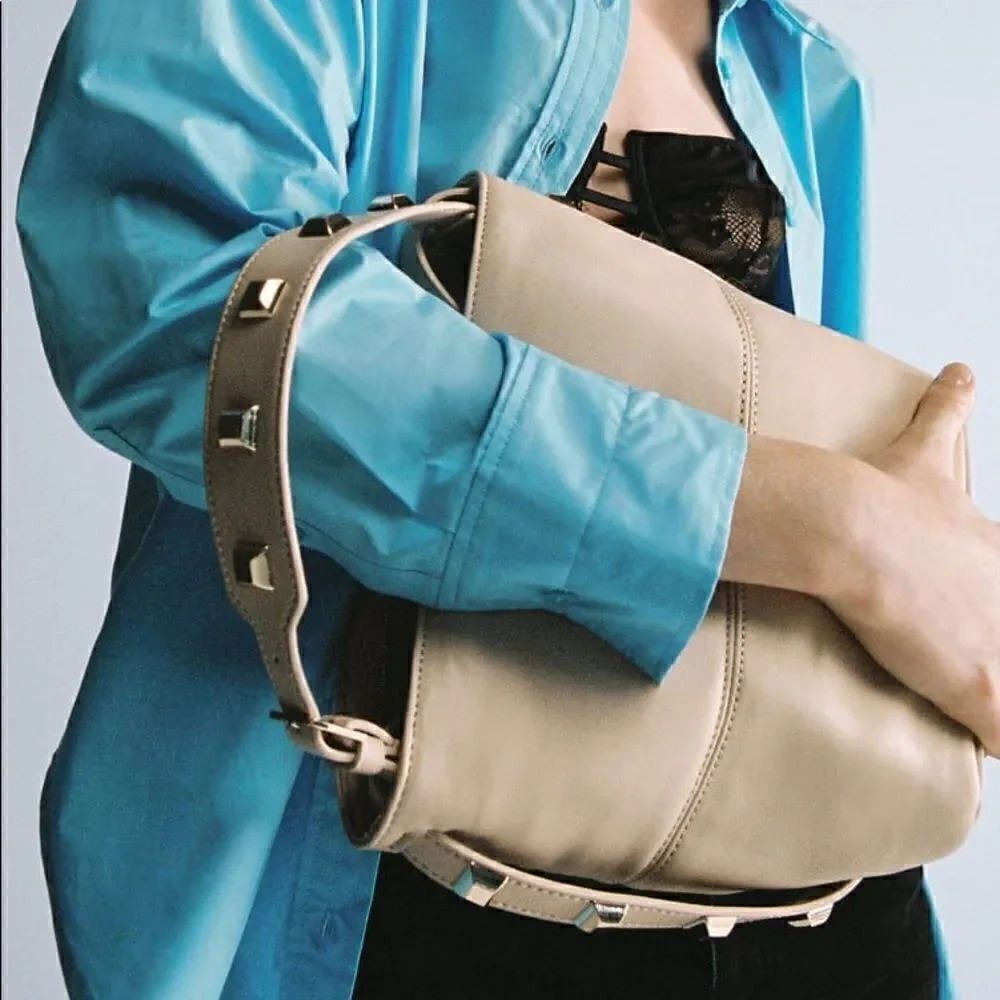 ZARA STUDDED BUCKET BAG